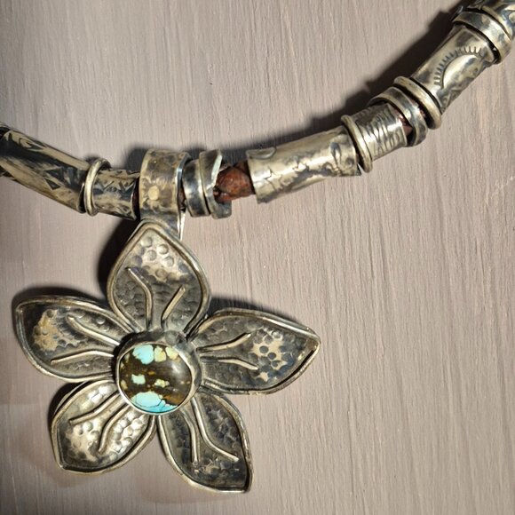 Amanda Brittin Leather cord and SS Necklace.  17 Inches. - Picture 3 of 9